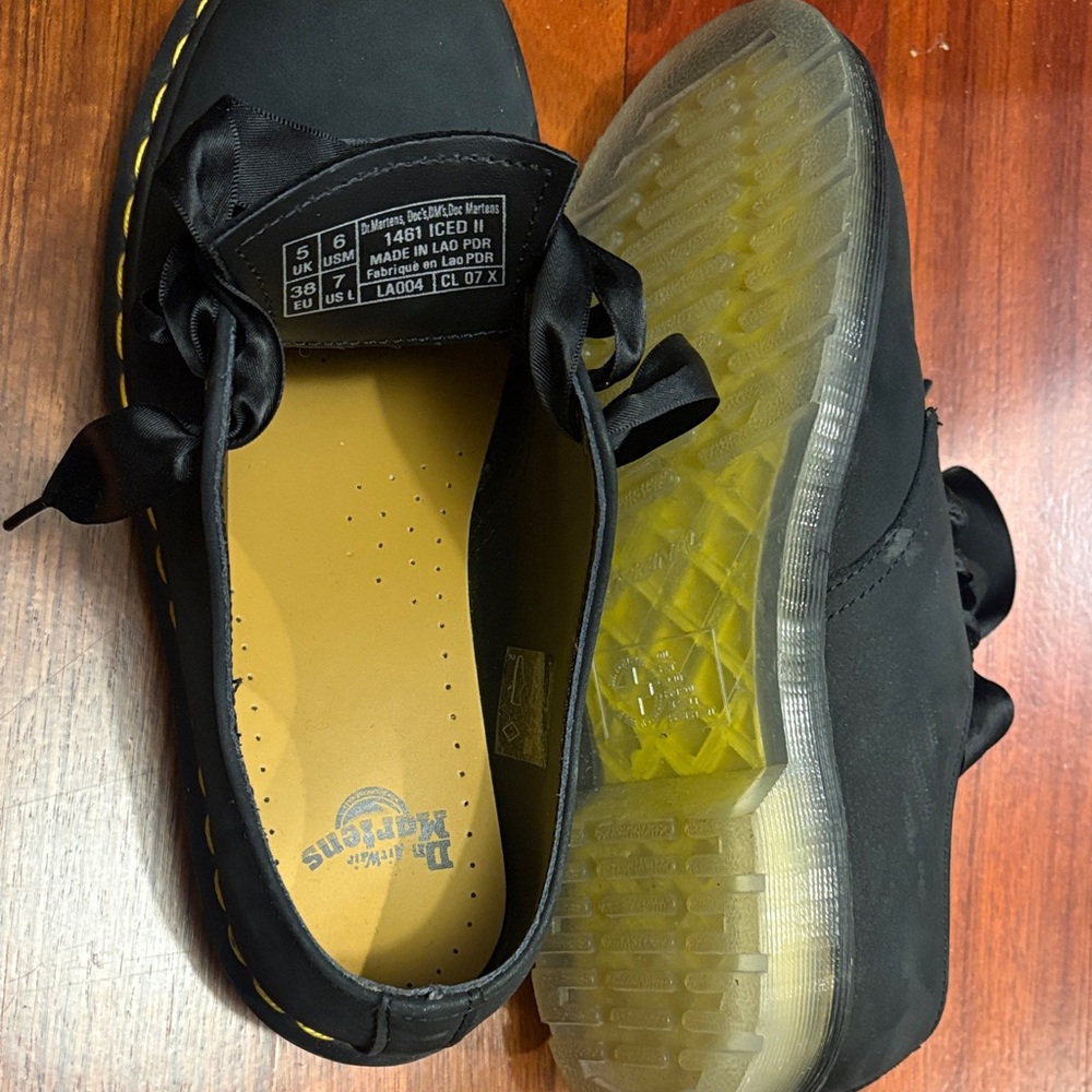 Dr. Martens Black Satin Lace Shoes - Picture 5 of 8